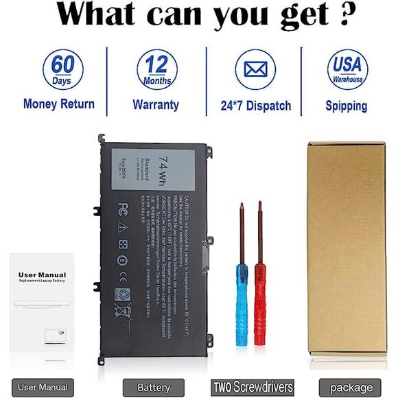 74WH 357F9 Laptop Battery for Dell Inspiron 15 7000 Gaming 15 7559 i7559 7557 - Picture 4 of 6